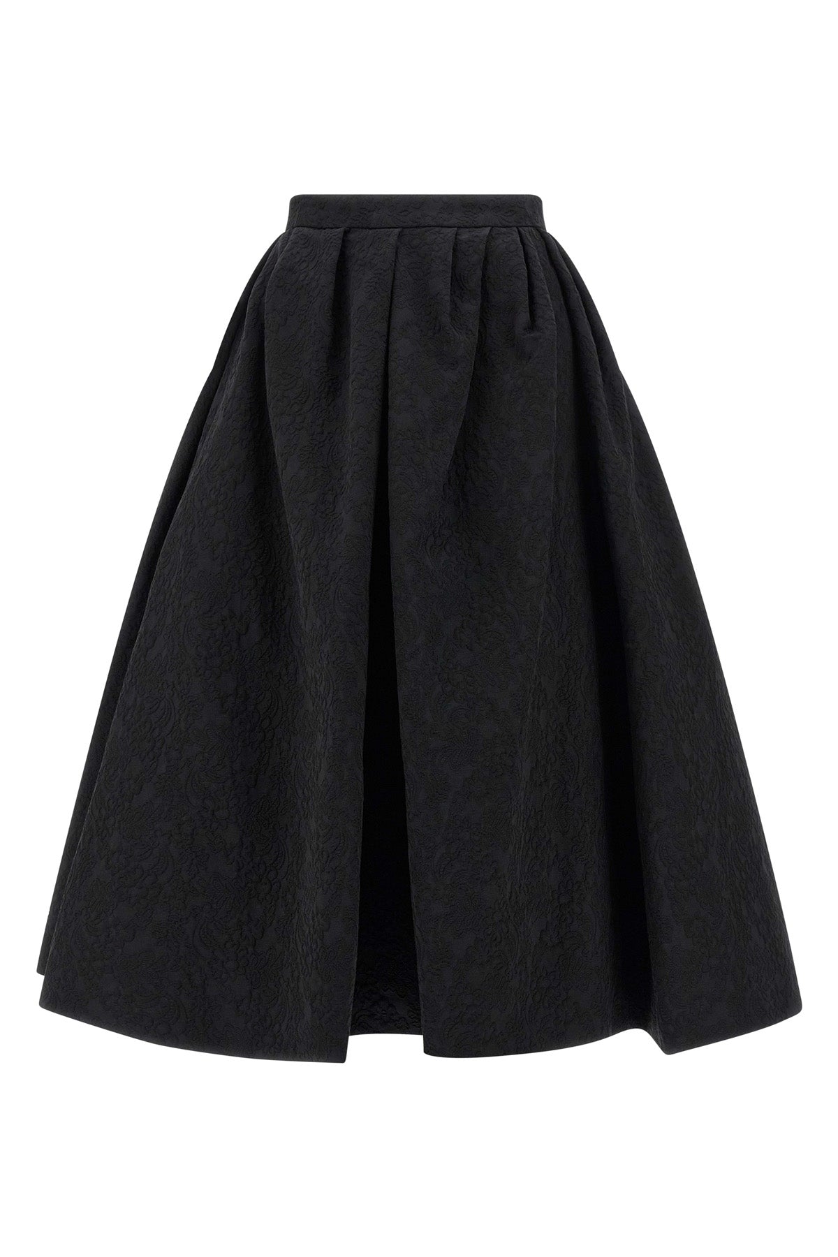 full cotton jacquard midi skirt