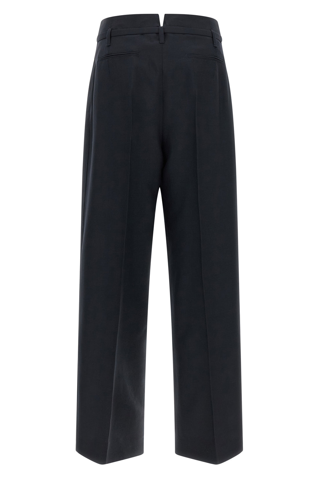 PRADA 36 prada pants in virgin wool and mohair blend define a wide and structured silhoue
