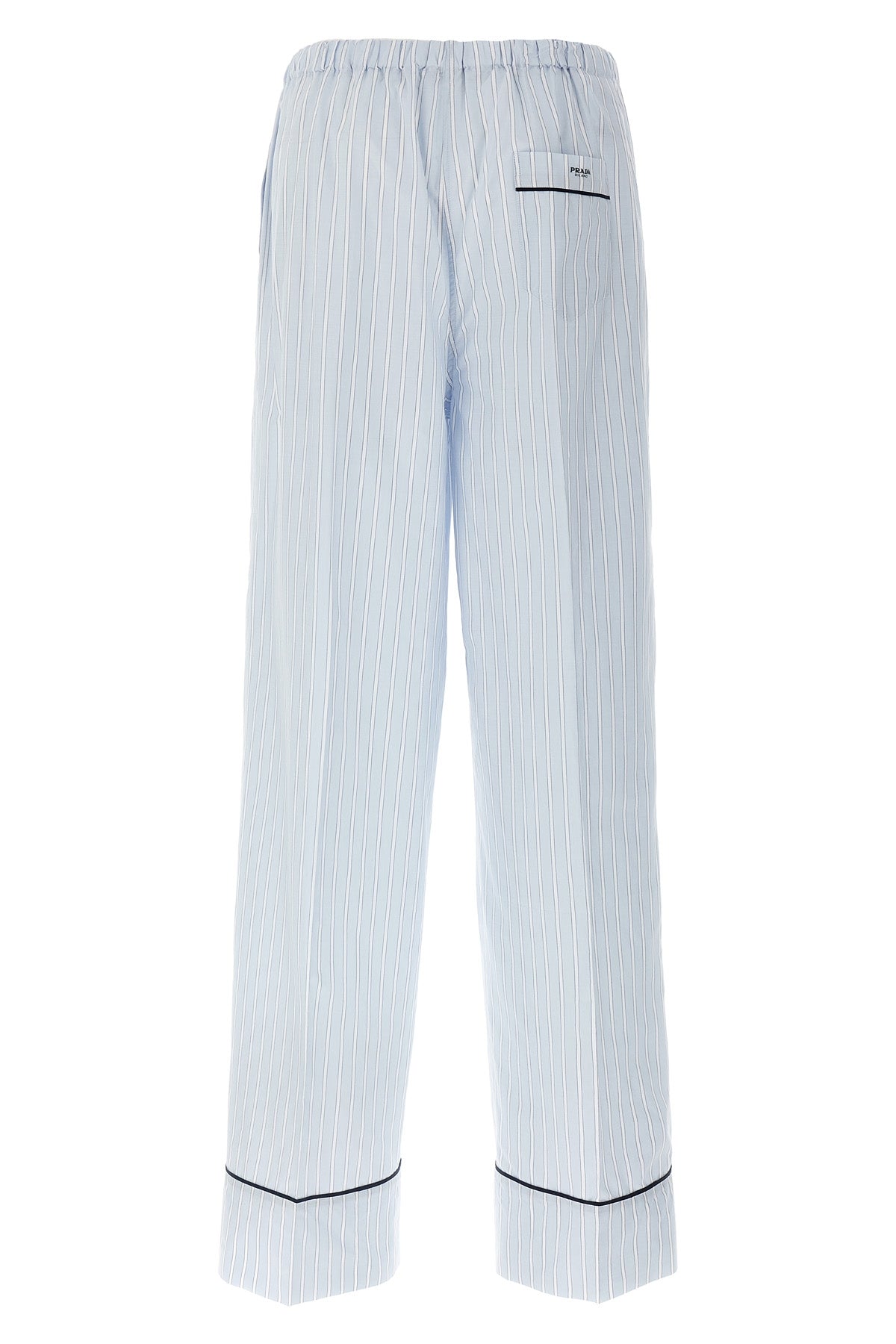 striped cotton poplin pants