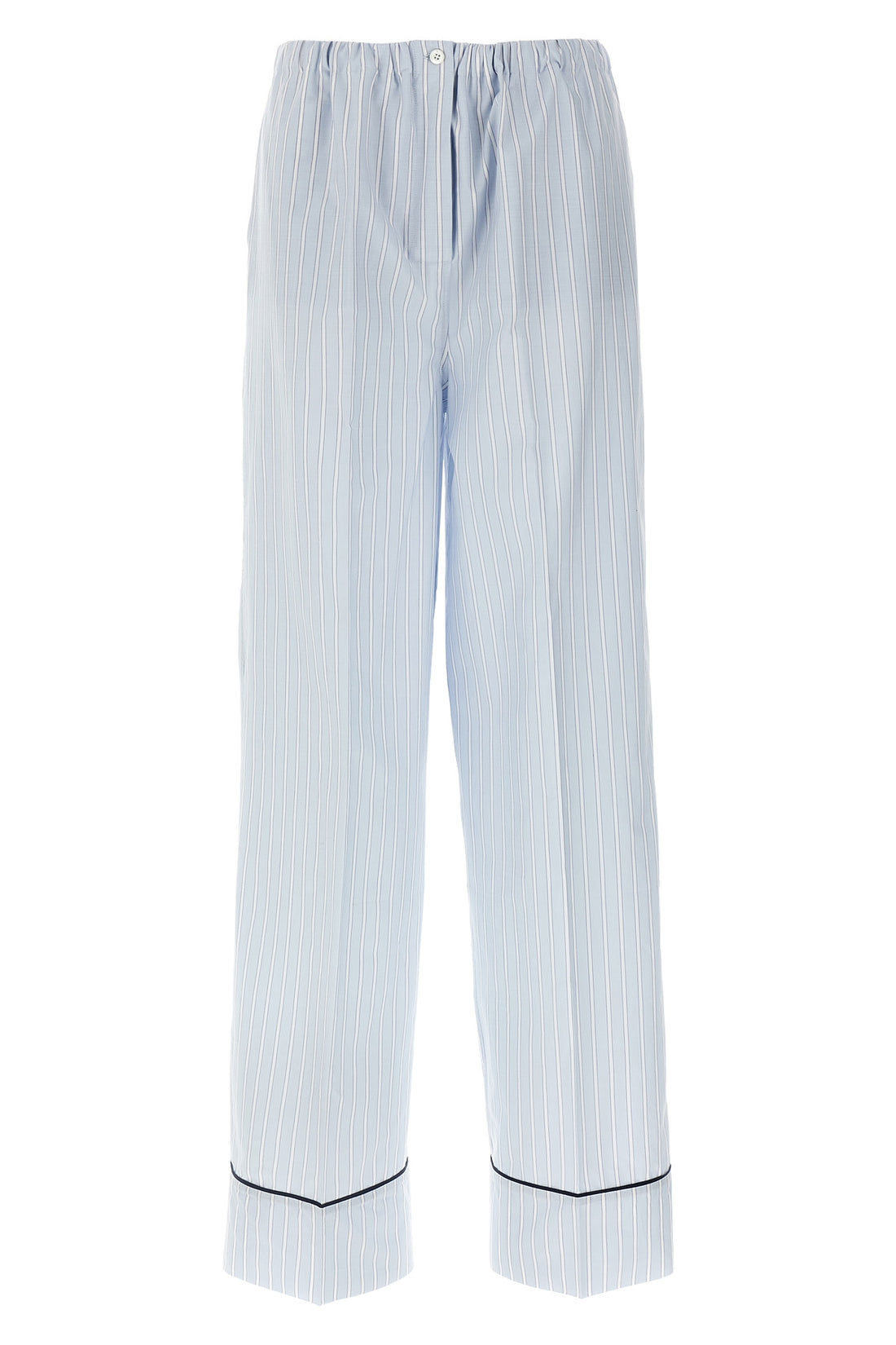 PRADA 38 striped cotton poplin pants