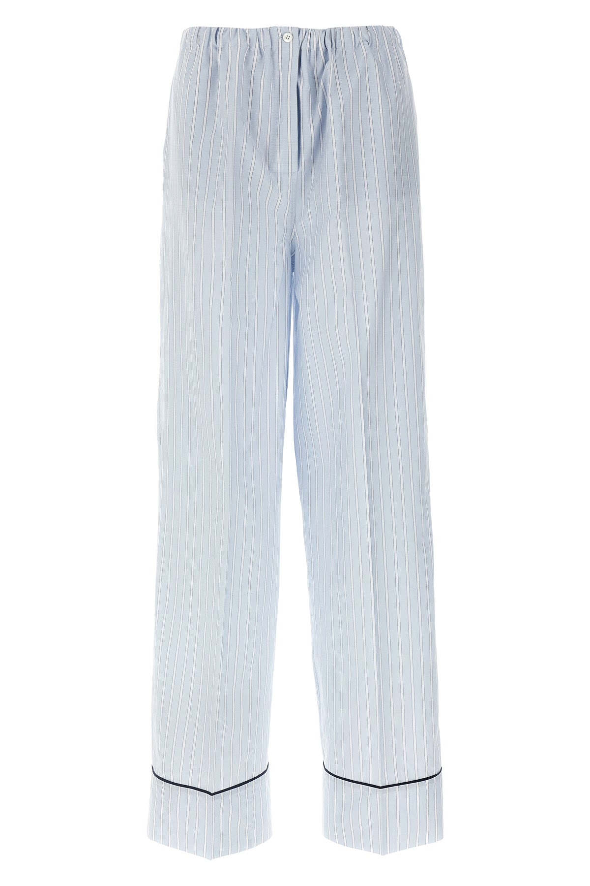 striped cotton poplin pants