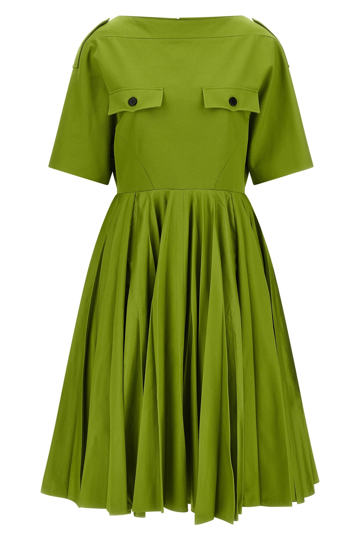 the prada cotton chino dress redefines the codes of everyday elegance through a