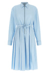 the shirt dress prada in pure cotton poplin redefines the codes of feminine tail