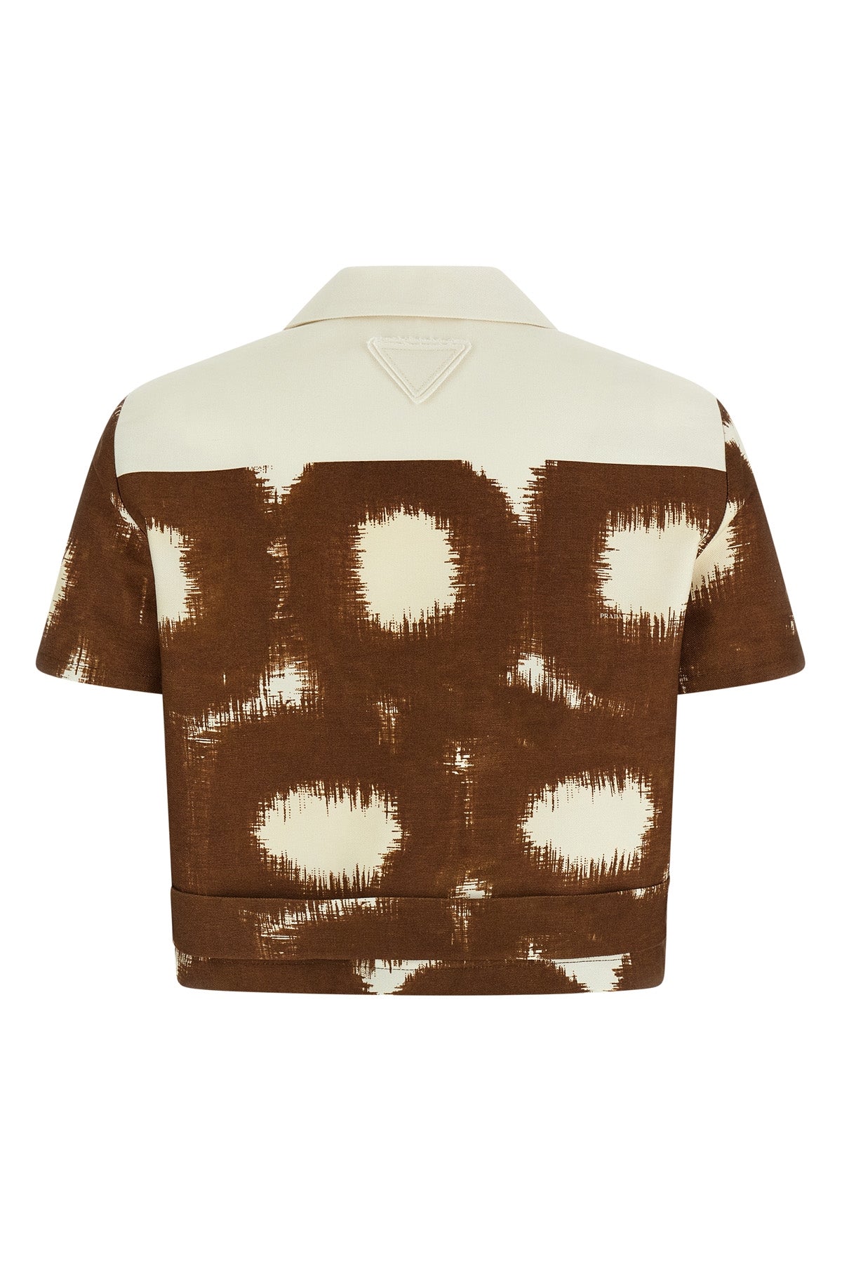 straight circle print cotton canvas shirt