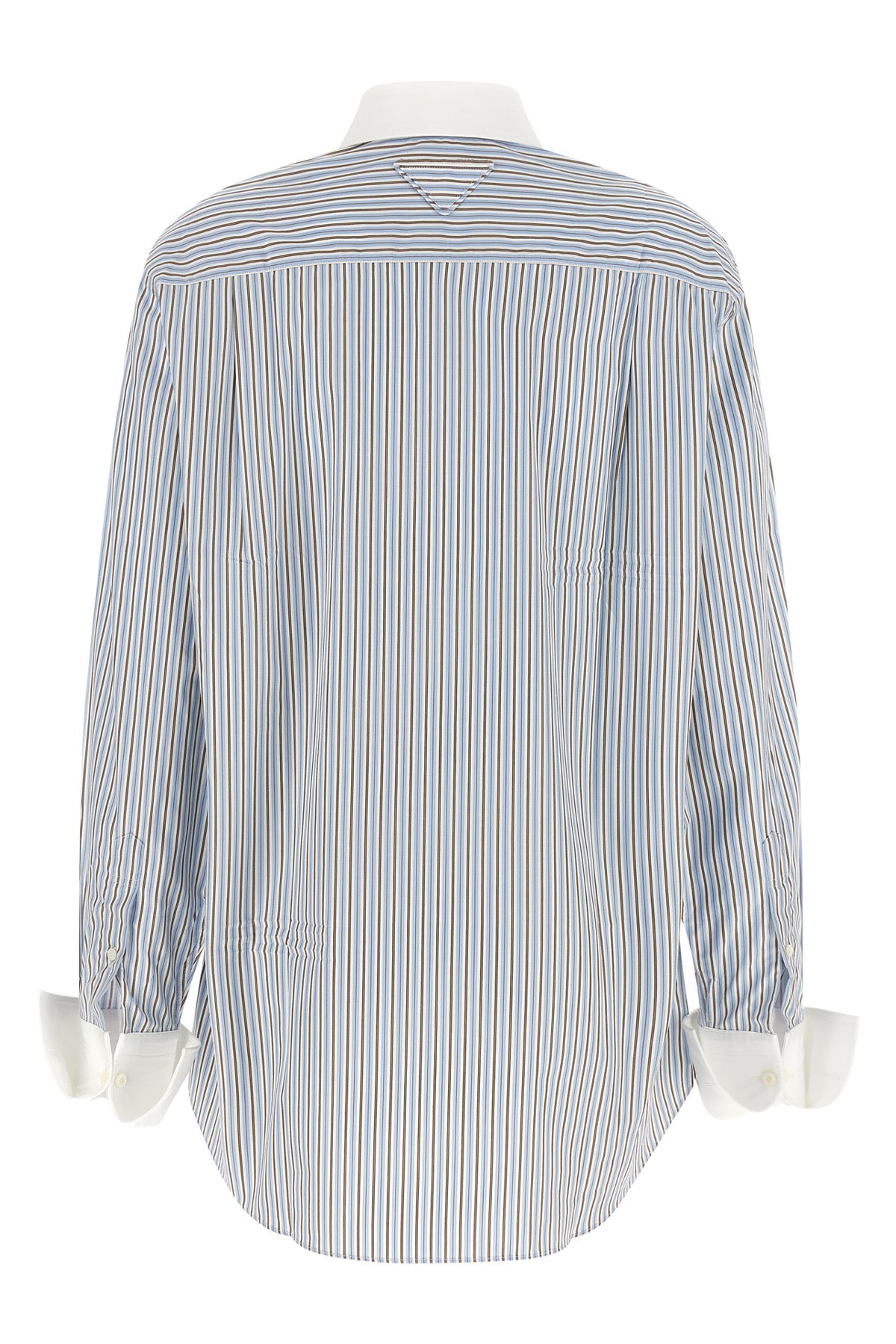 the prada cotton poplin shirt redefines the codes through a contemporary aesthet