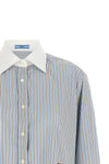 the prada cotton poplin shirt redefines the codes through a contemporary aesthet