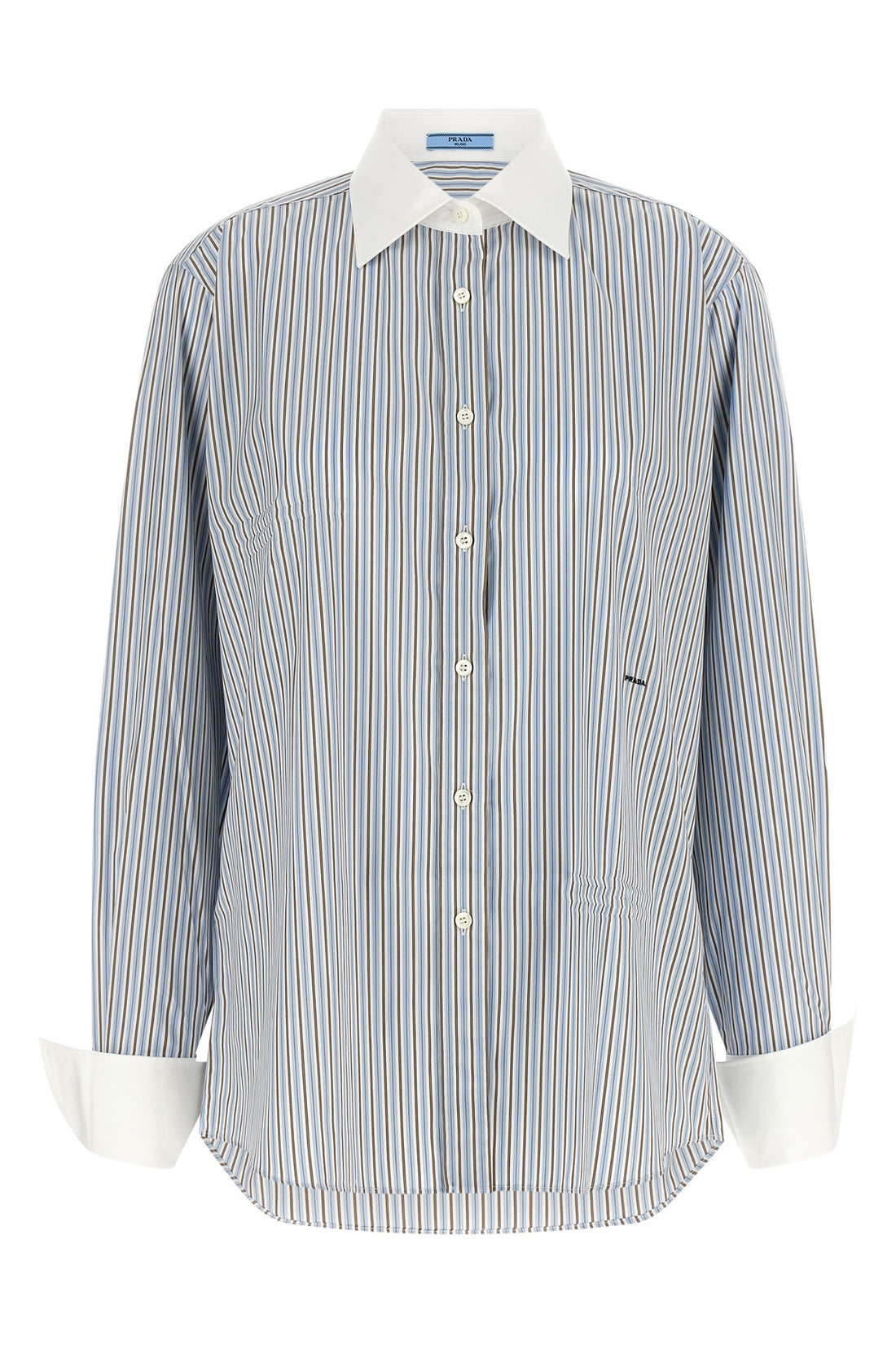 PRADA 36 the prada cotton poplin shirt redefines the codes through a contemporary aesthet