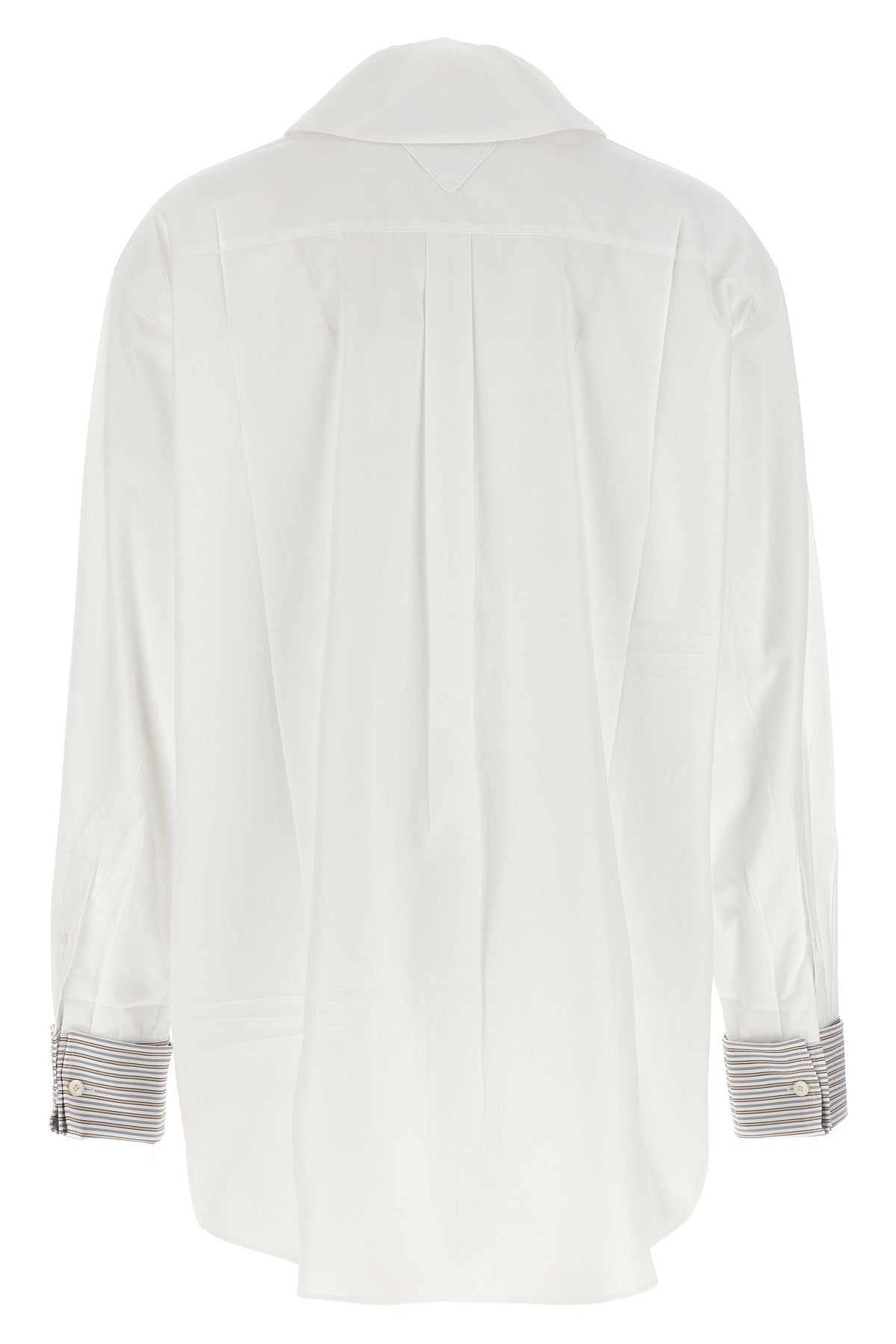 the prada poplin shirt redefines classic tailoring through unexpected details an