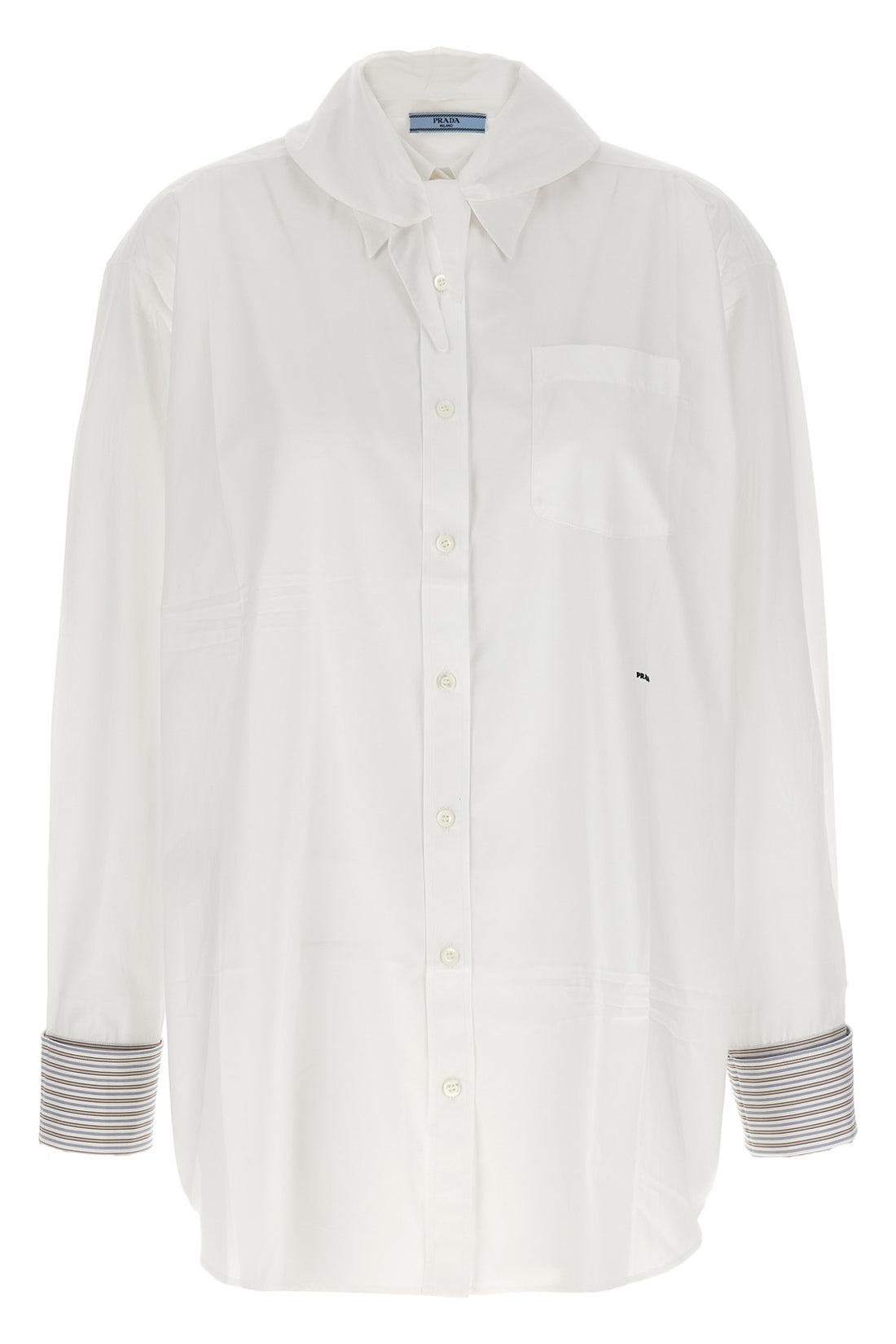 PRADA 36 the prada poplin shirt redefines classic tailoring through unexpected details an