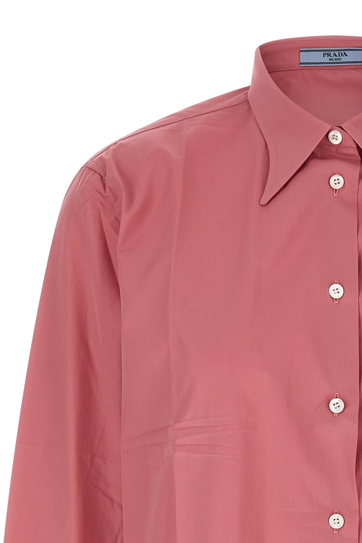 the prada cotton poplin shirt redefines the codes of classic tailoring through r