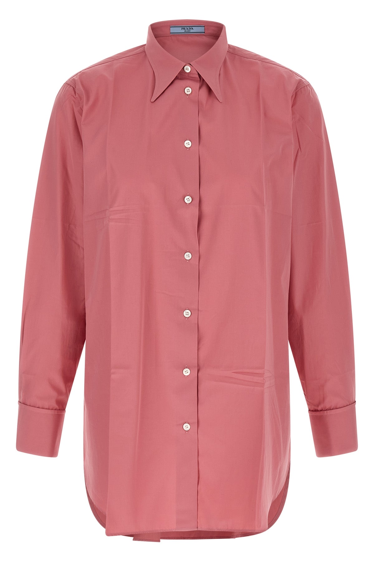 the prada cotton poplin shirt redefines the codes of classic tailoring through r