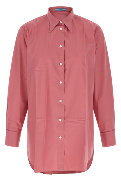 the prada cotton poplin shirt redefines the codes of classic tailoring through r