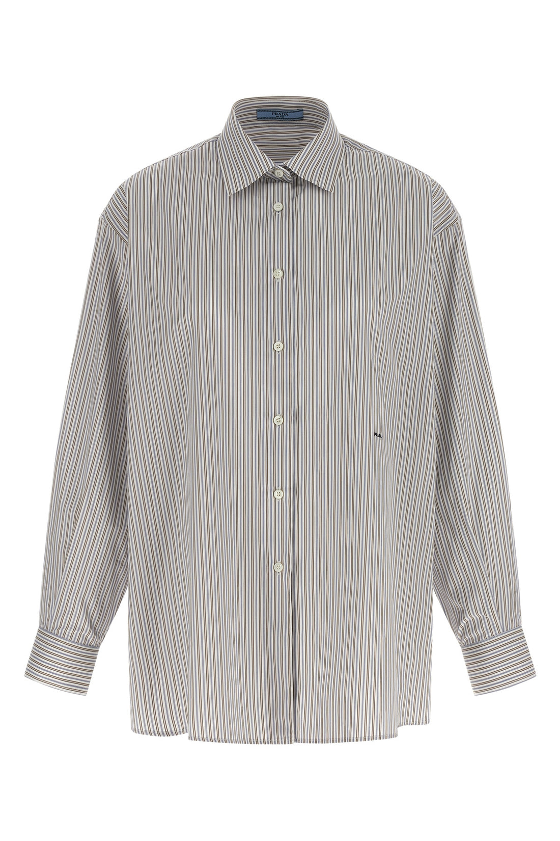 PRADA 36 striped cotton poplin shirt