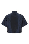 cropped silk taffeta shirt