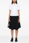 cotton poplin pleated shirt on the front and back