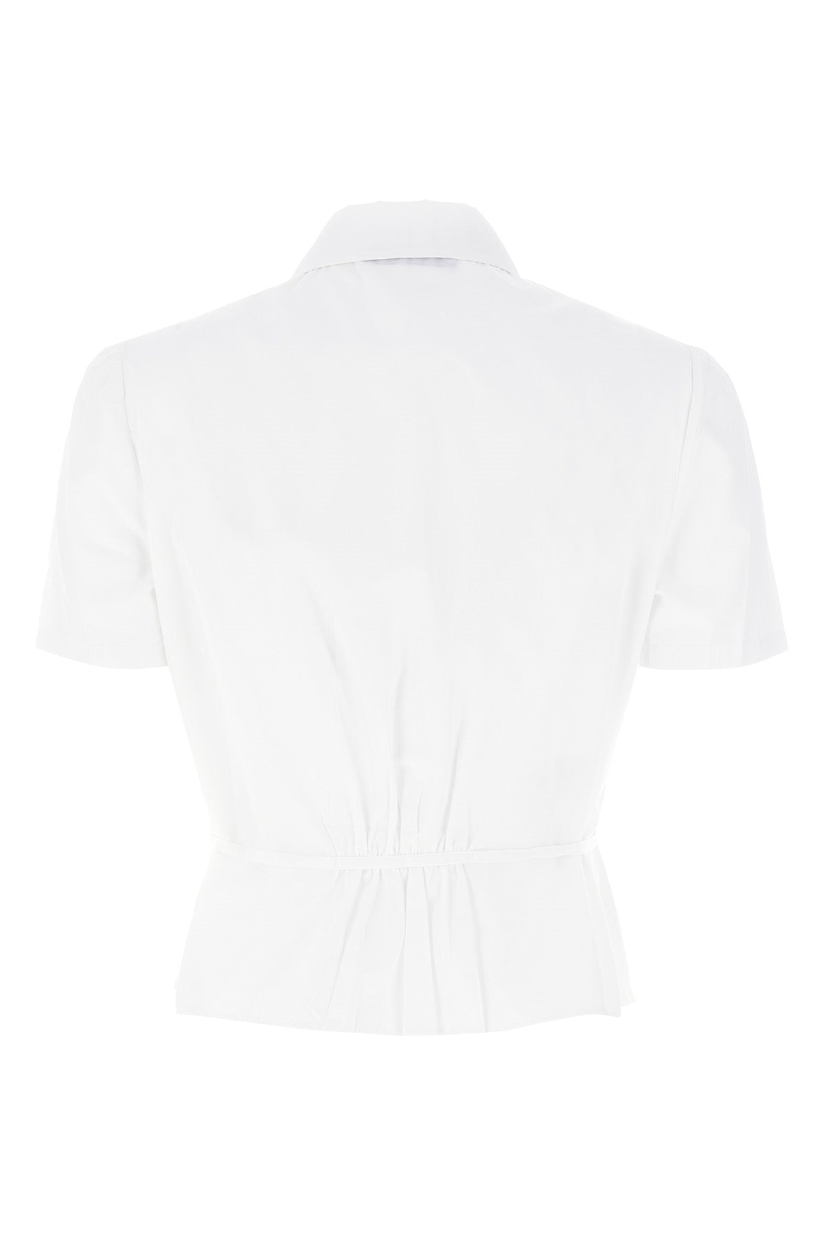 cotton poplin pleated shirt on the front and back