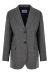 the prada blazer in pure virgin wool defines a sartorial silhouette