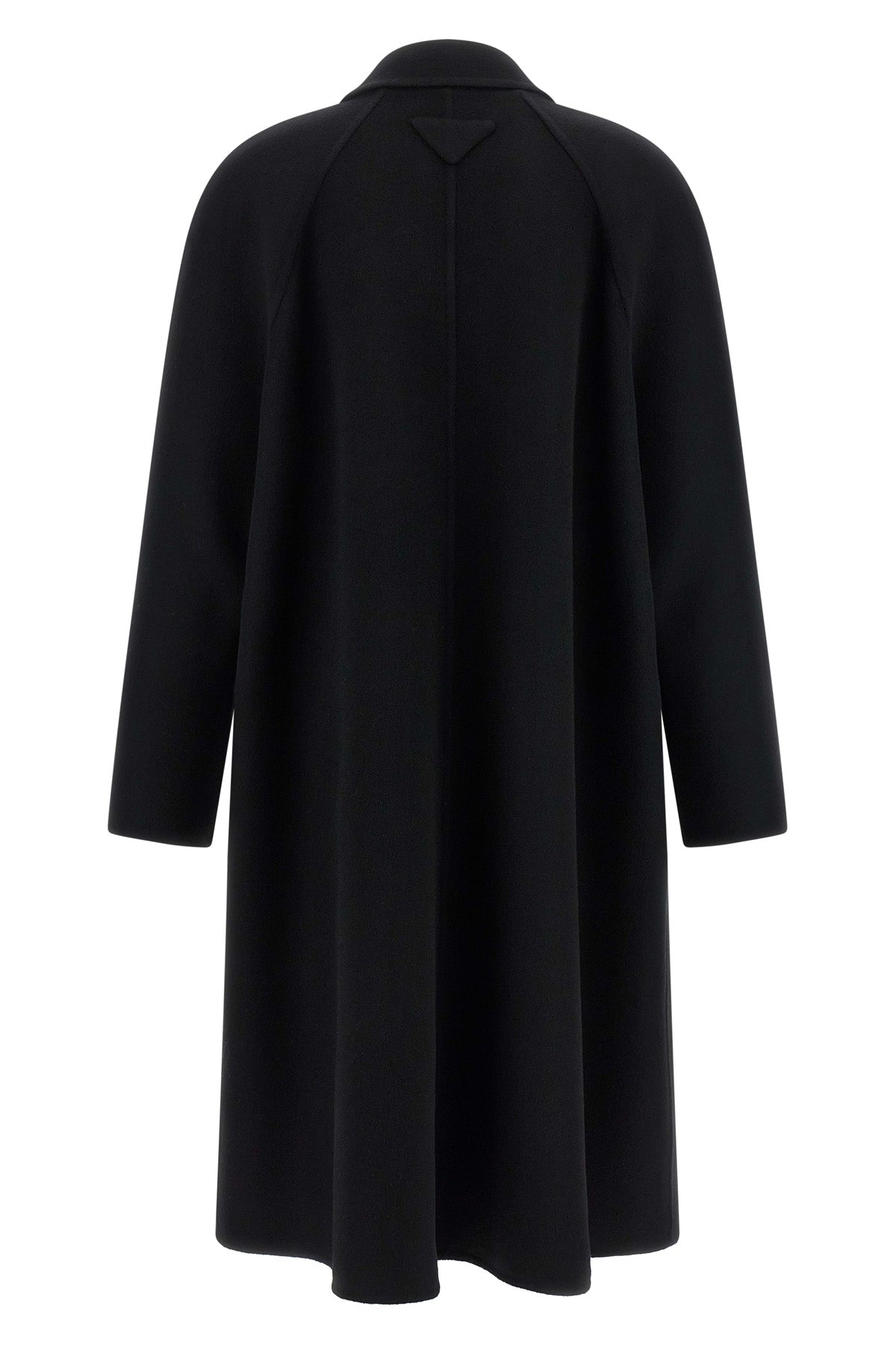 prada overcoat that defines contemporary outerwear through a precise a-shaped si