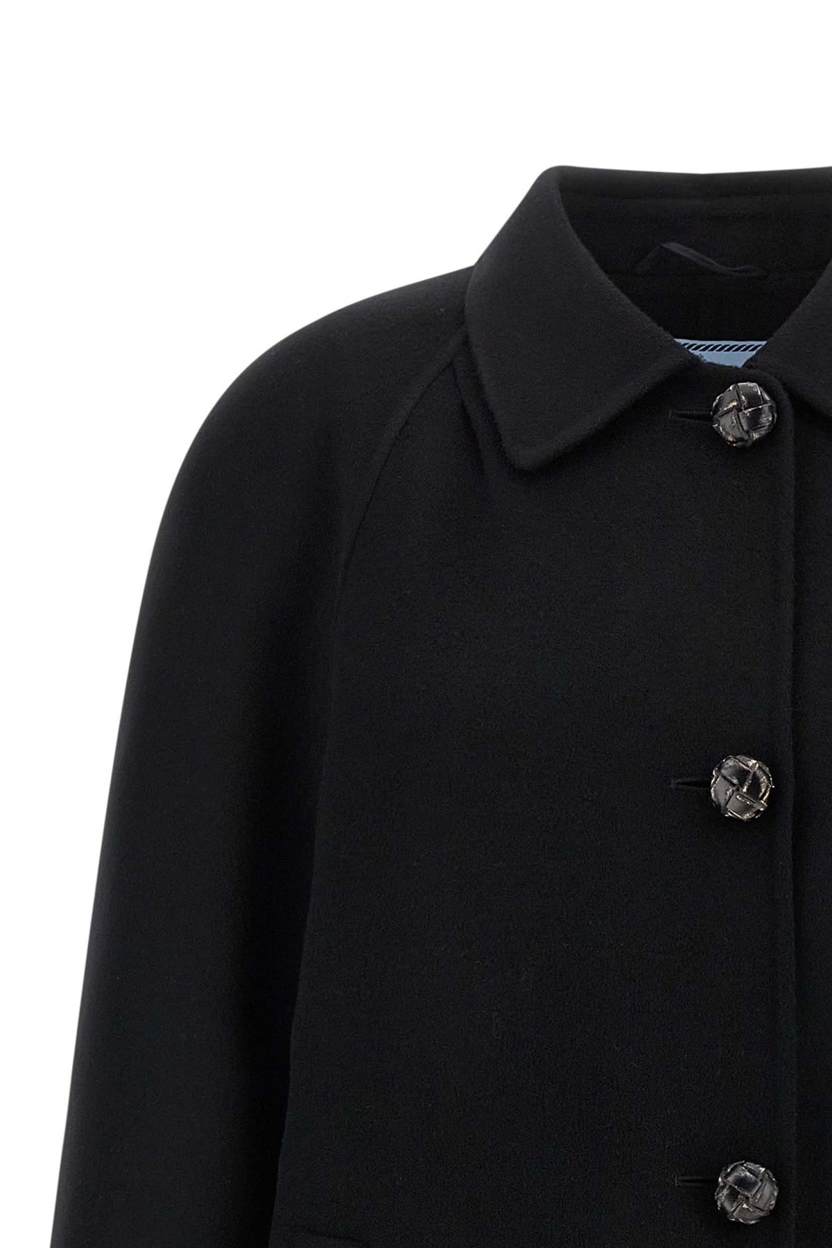 prada overcoat that defines contemporary outerwear through a precise a-shaped si