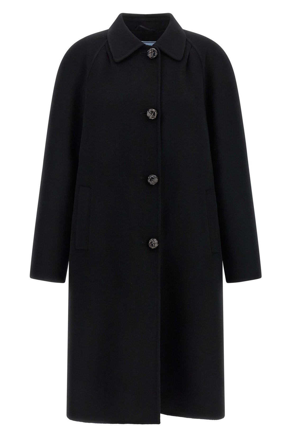 PRADA 38 prada overcoat that defines contemporary outerwear through a precise a-shaped si