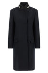 the prada pure virgin wool coat defines a rigorous and elegant sartorial model