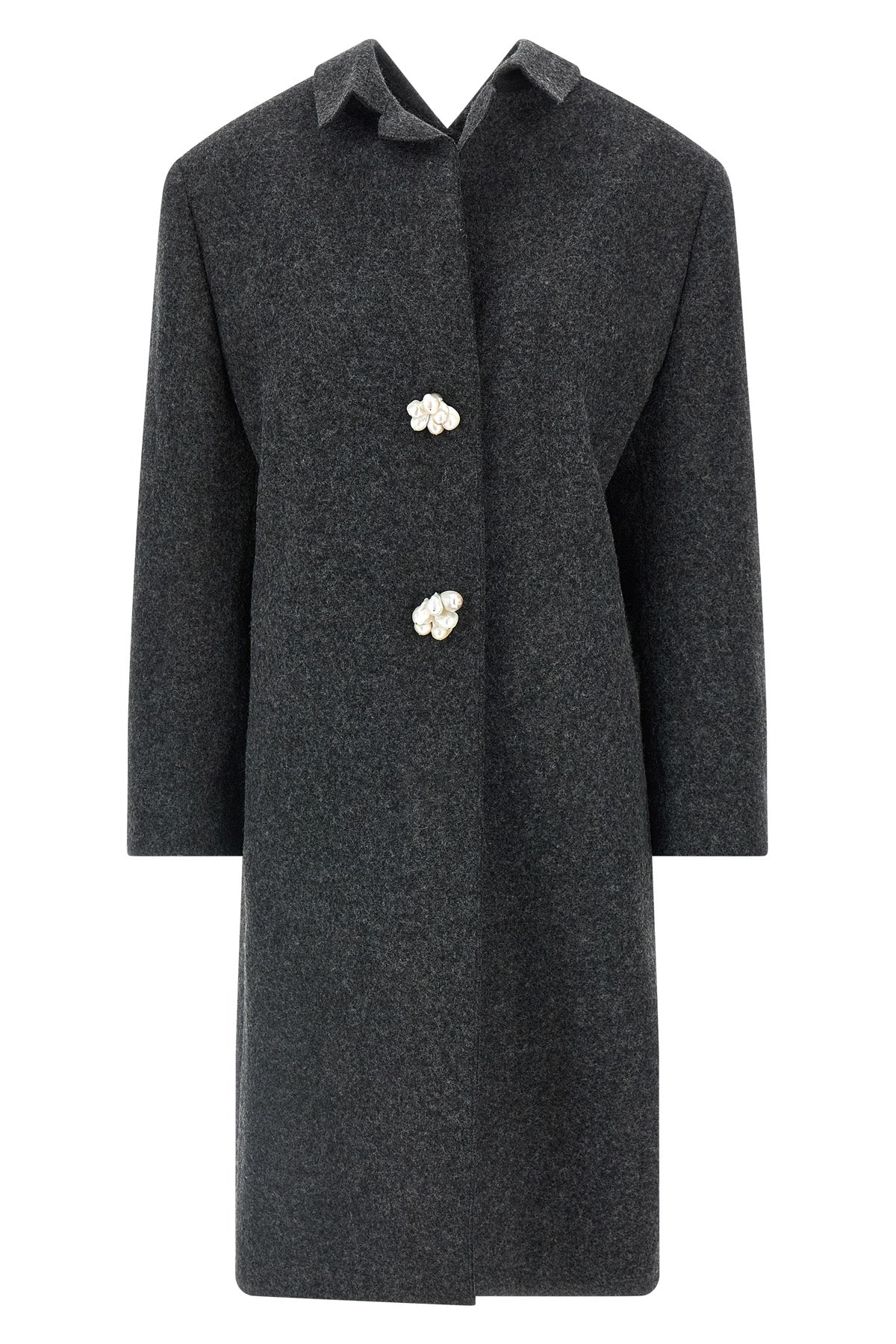shetland wool single-breasted coat