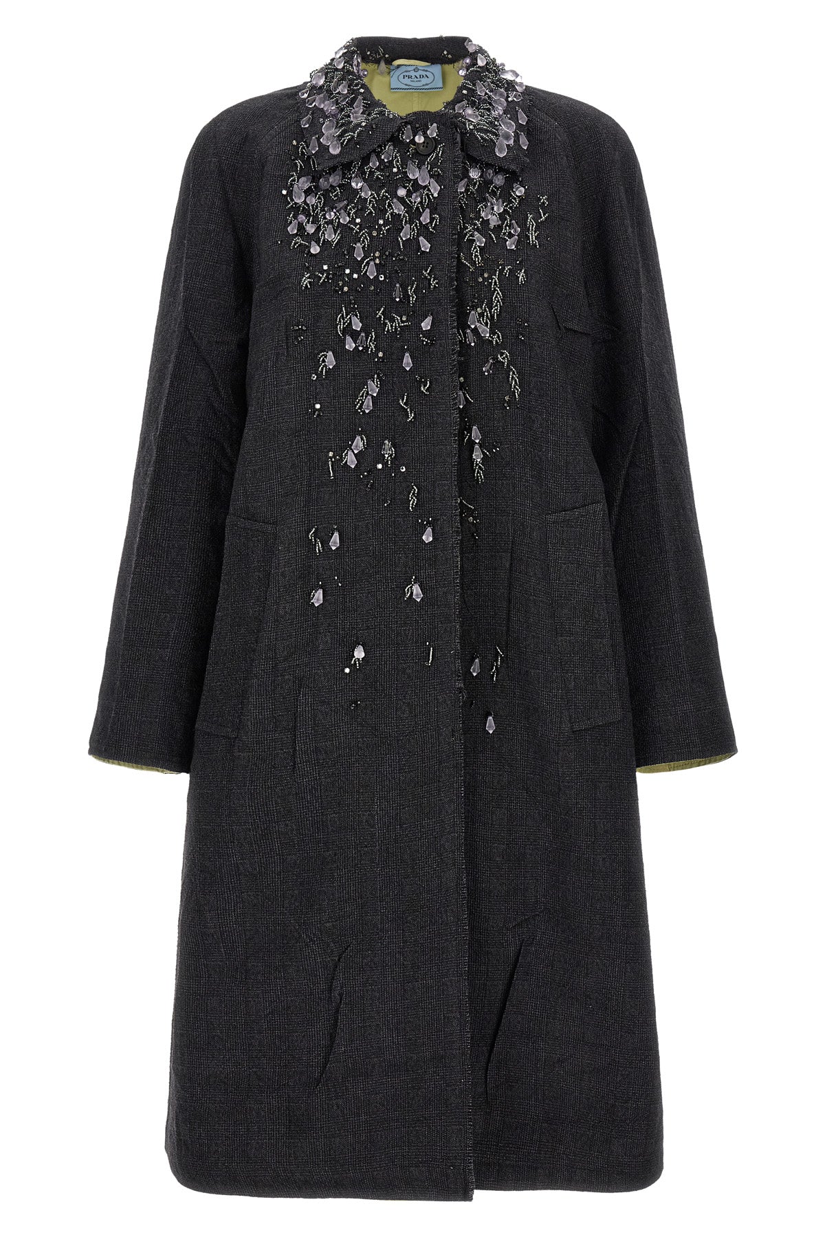 the prada 2-in-1 coat features a tailored construction