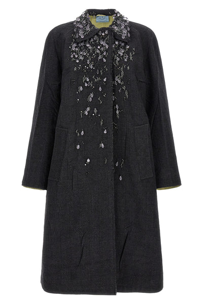 the prada 2-in-1 coat features a tailored construction