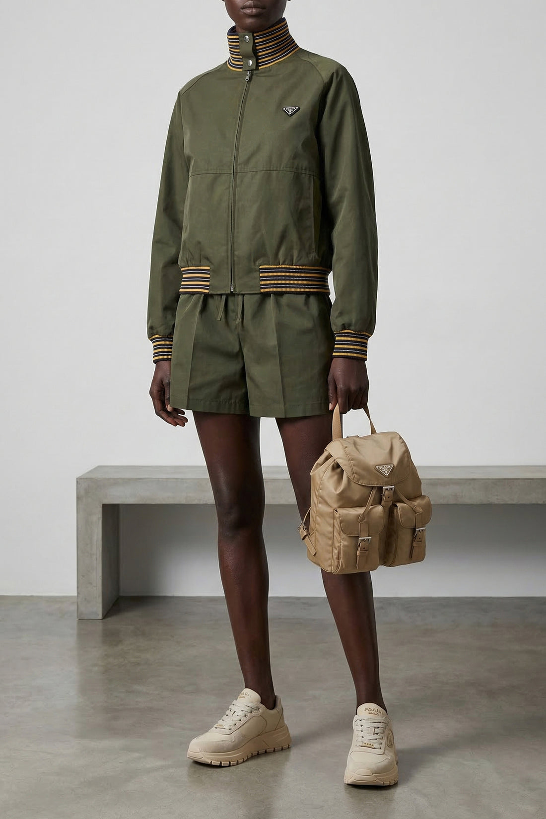 PRADA 42 poplin bomber jacket