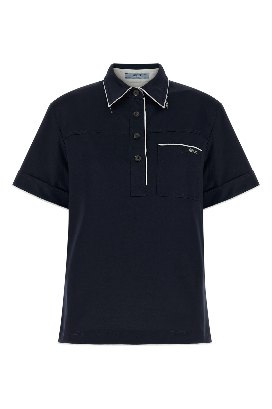 PRADA 40 scotland thread cotton polo shirt