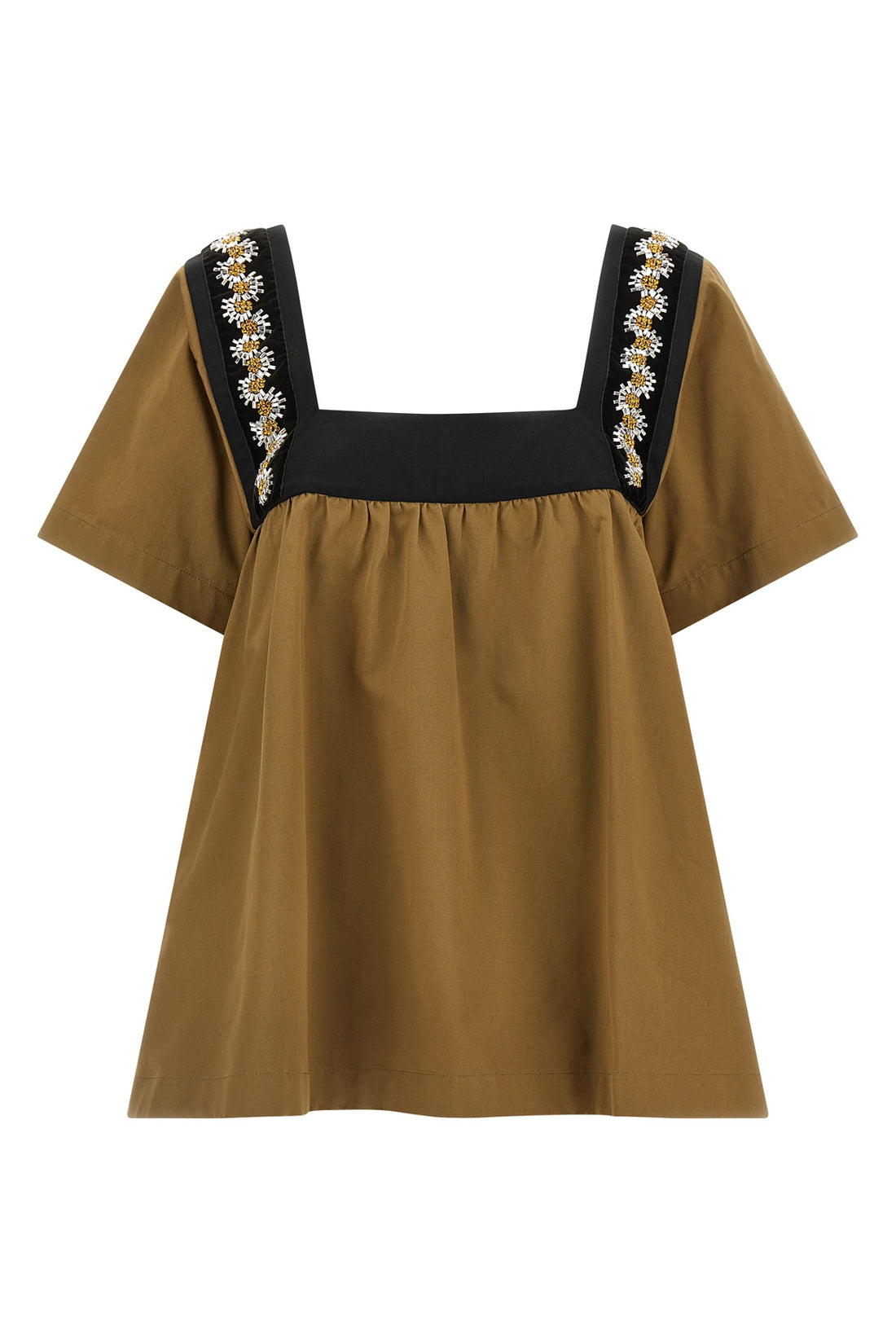 PRADA 40 old effect cotton gabardine top