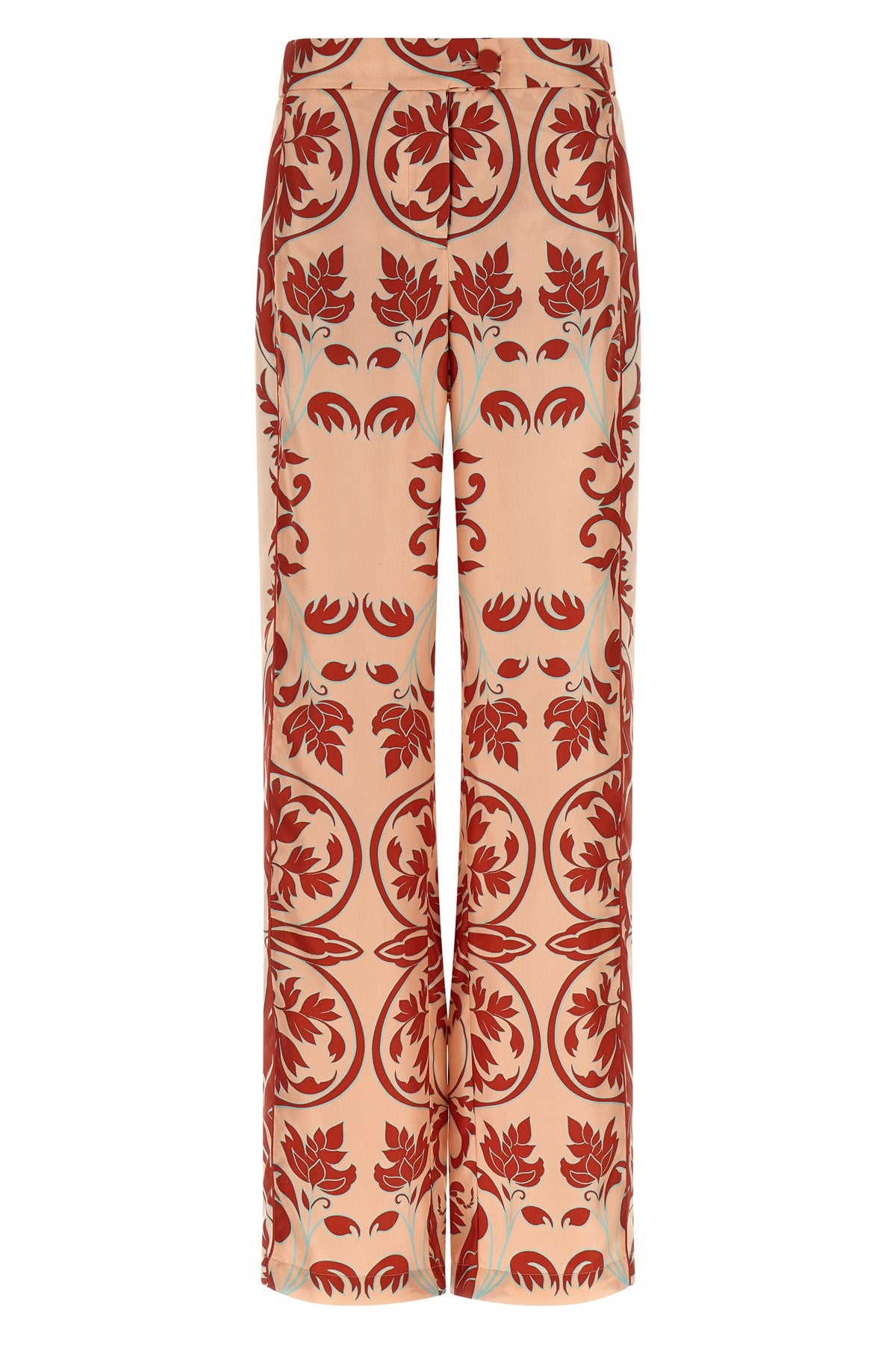 elena all-over braque geometry print silk twill pants