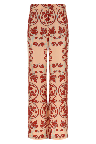 elena all-over braque geometry print silk twill pants