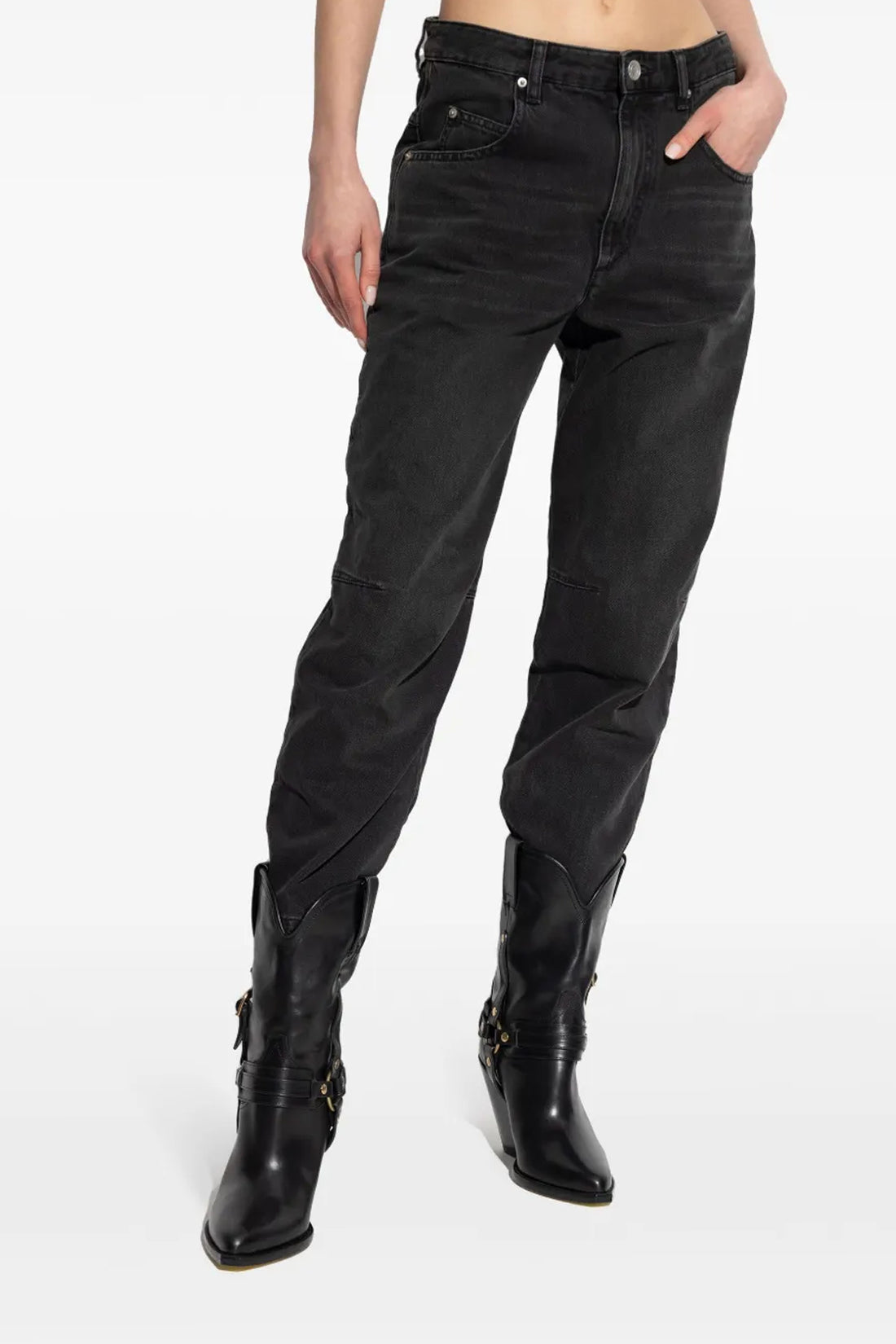 MARANT ETOILE 34 janet used-effect cotton denim jeans