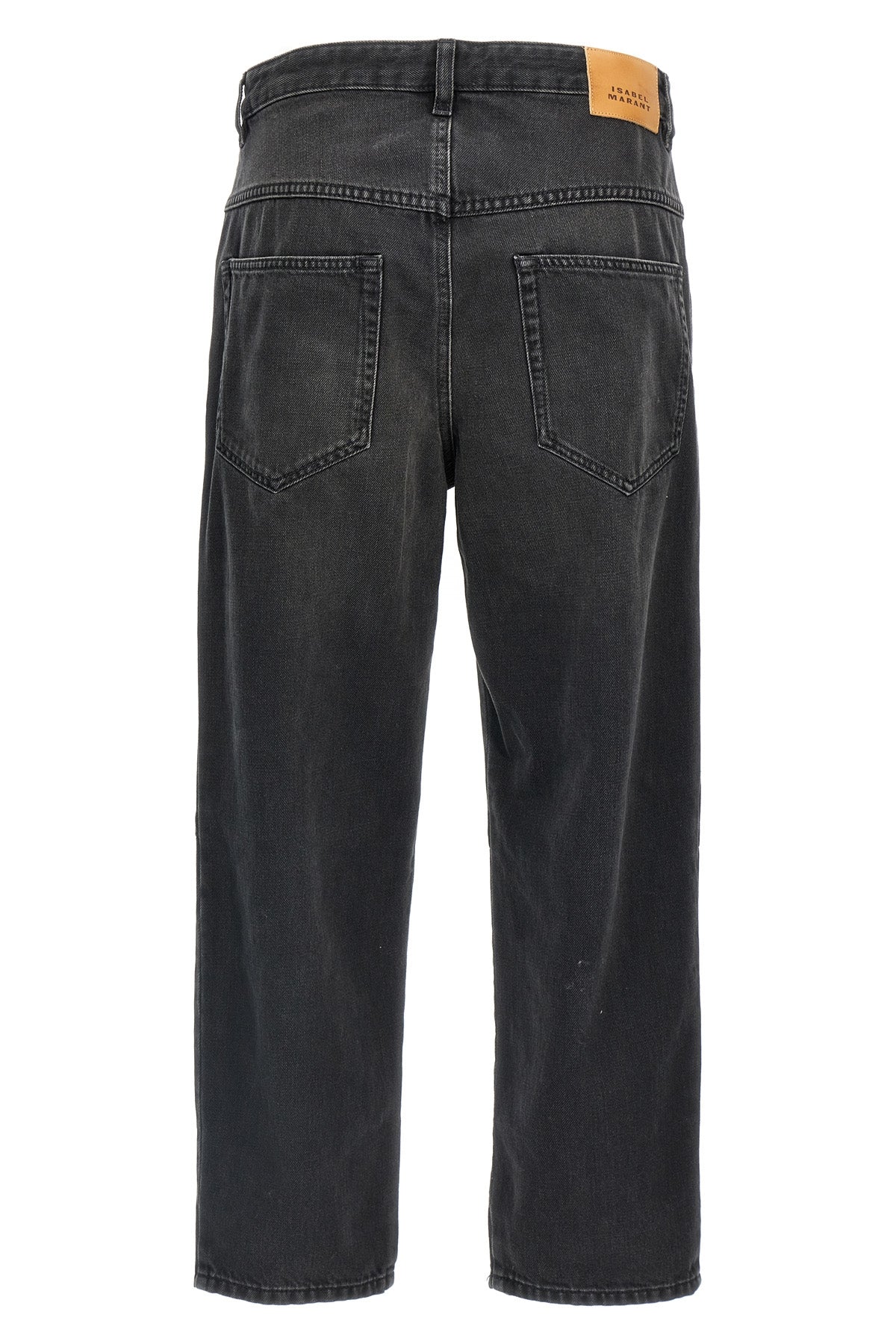 janet used-effect cotton denim jeans