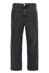 janet used-effect cotton denim jeans