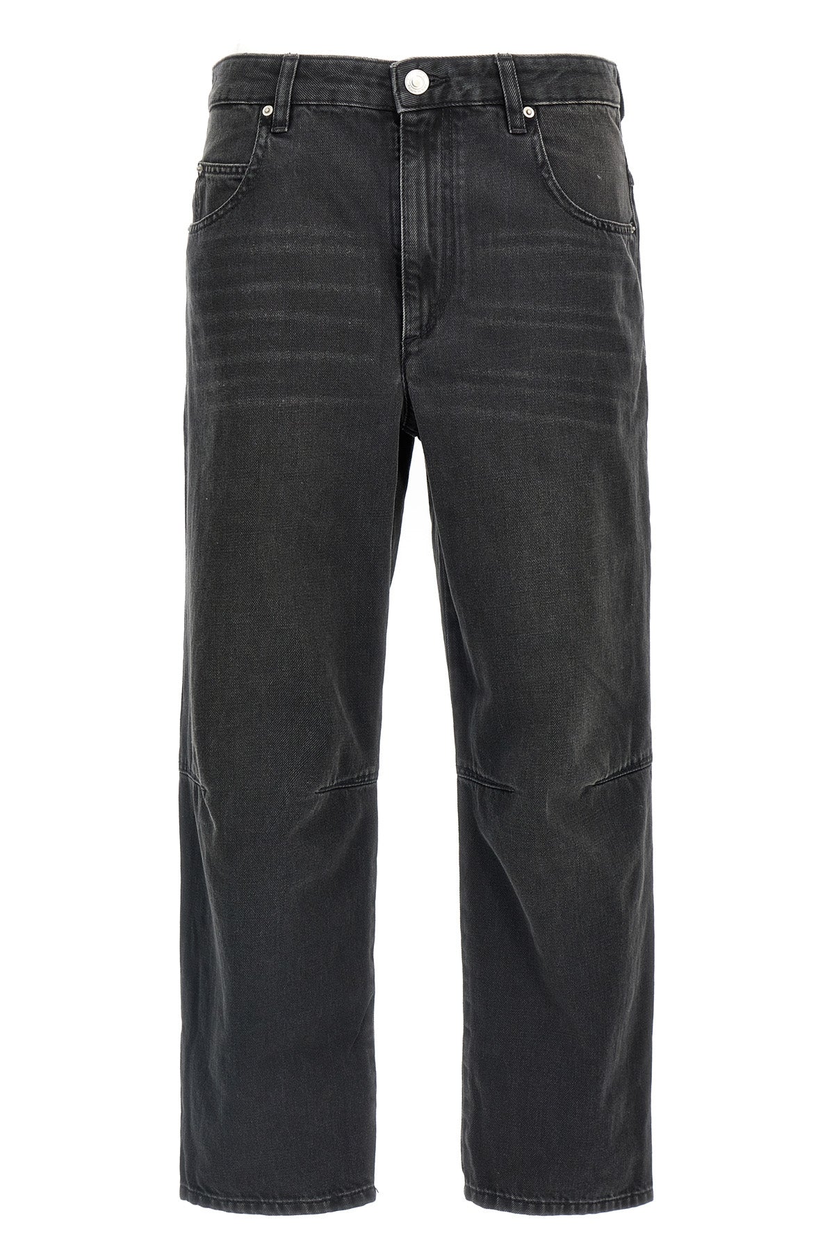 janet used-effect cotton denim jeans