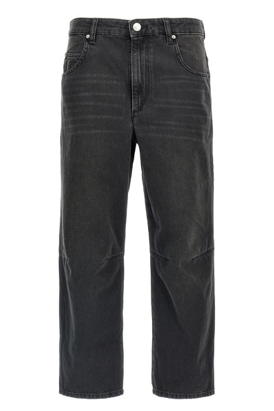 janet used-effect cotton denim jeans