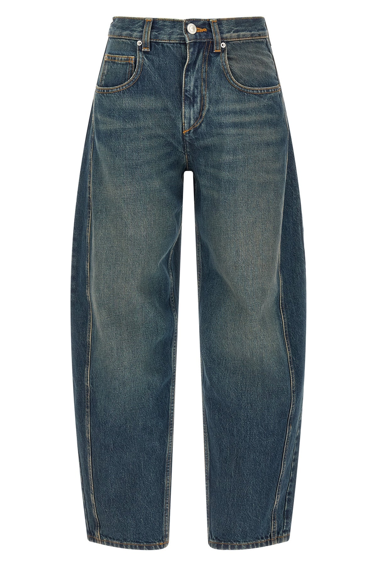 the marant etoile oriane-gz denim pants redefine the volumes of everyday wardrob
