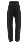 curved tailored straight pants in wool
