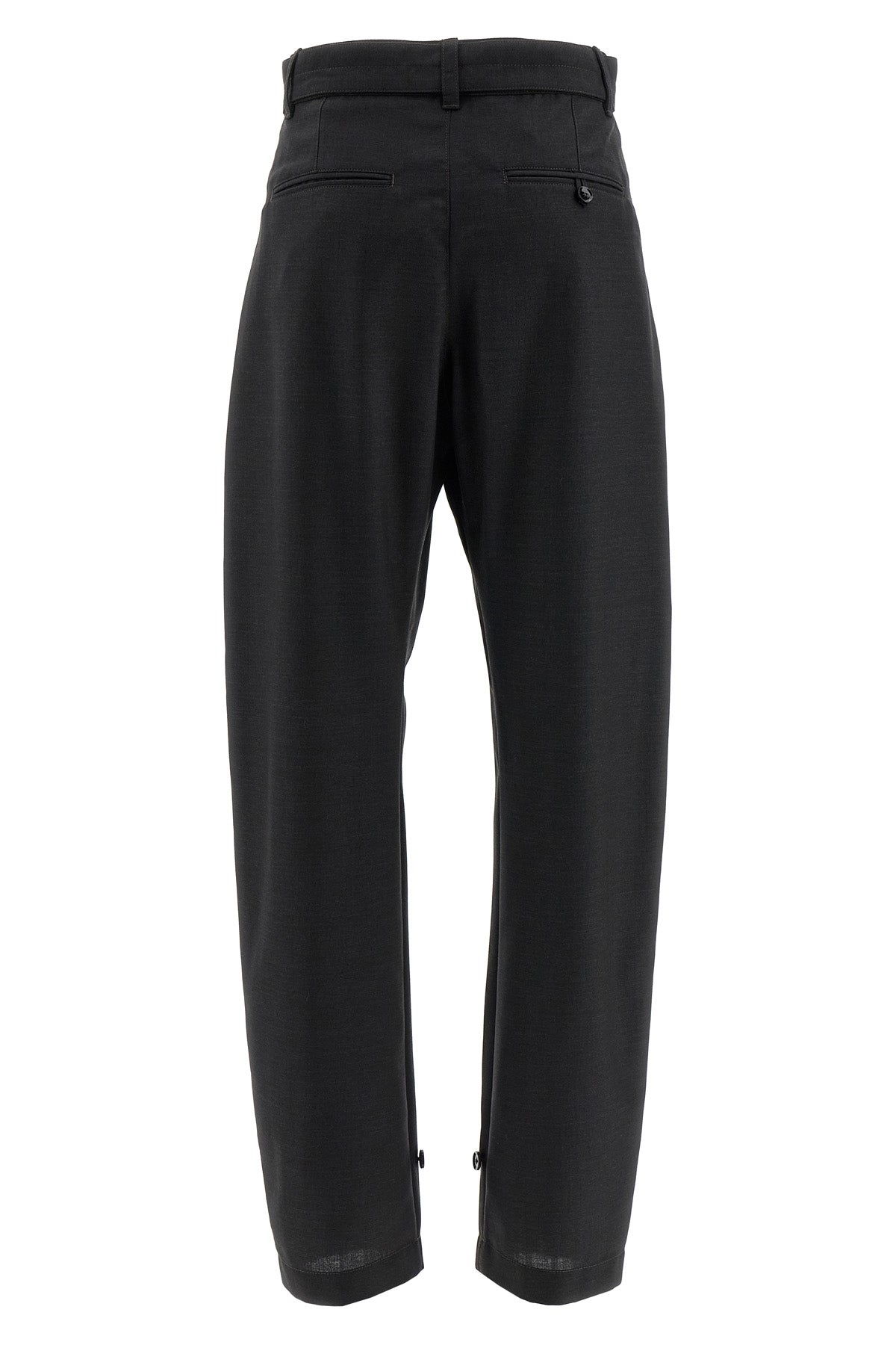 curved tailored straight pants in wool