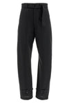 curved tailored straight pants in wool