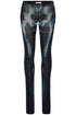 black polyamide pants with skeleton print