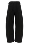 twisted belted heavy cotton denim jeans