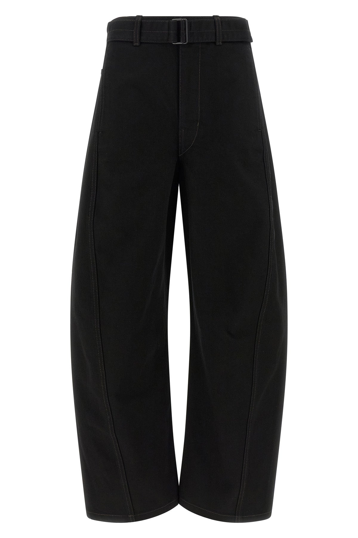 twisted belted heavy cotton denim jeans