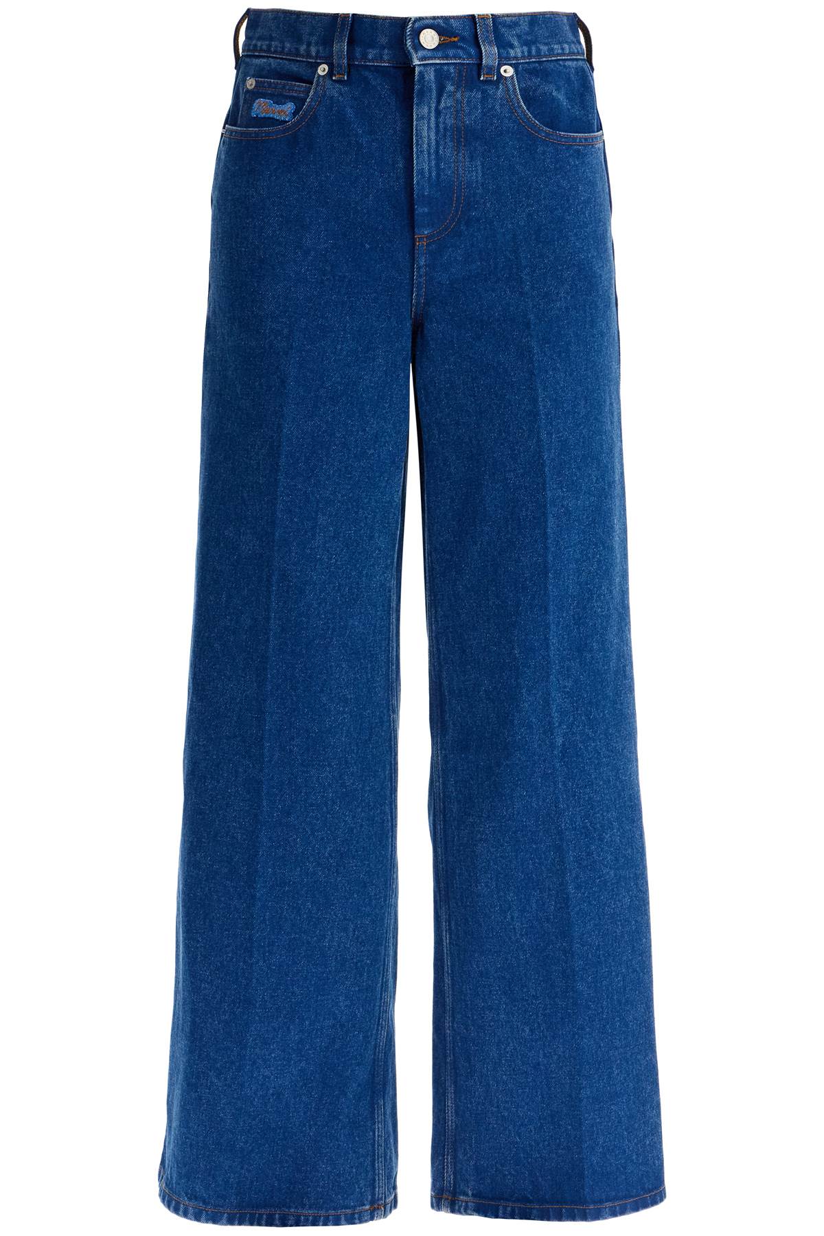 wide flared leg jeans with a