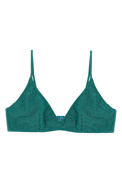 paloma bikini top in stretch lurex fabric