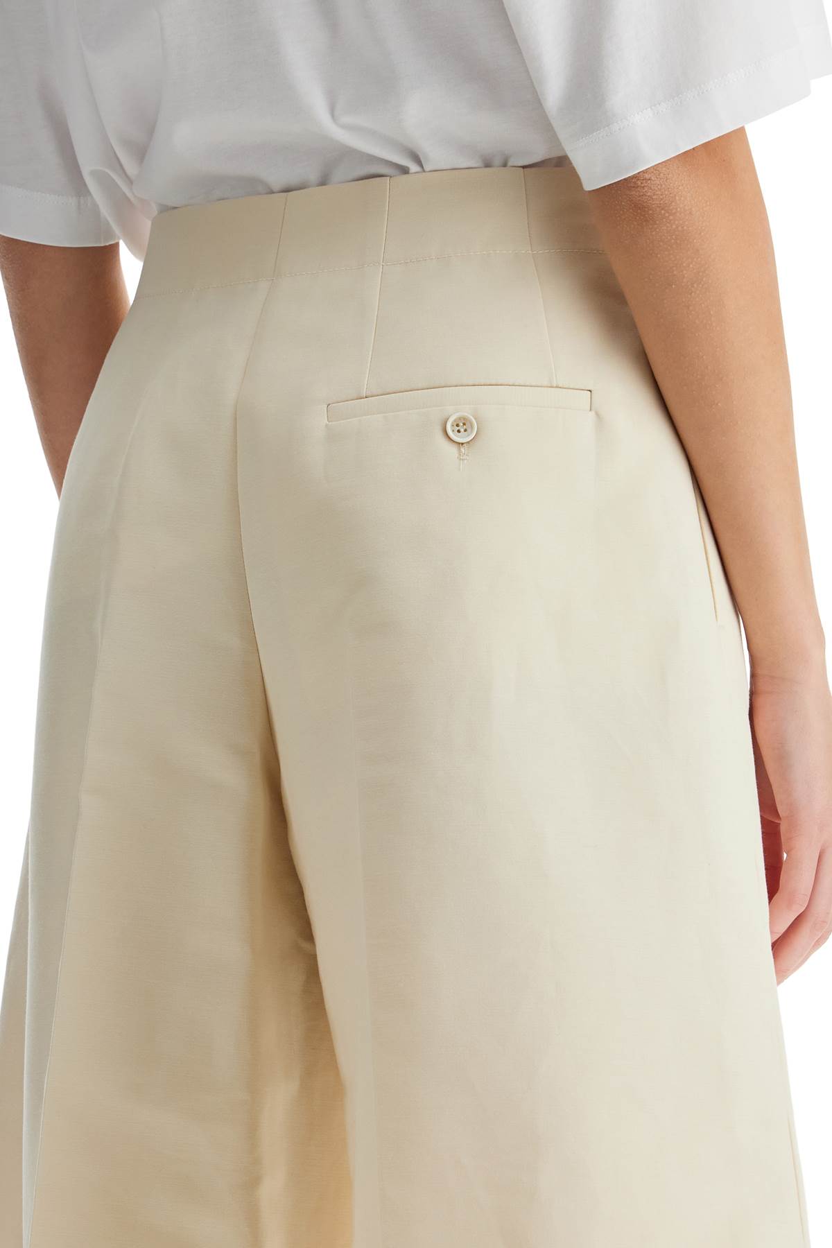 cropped cotton pants in pure cotton