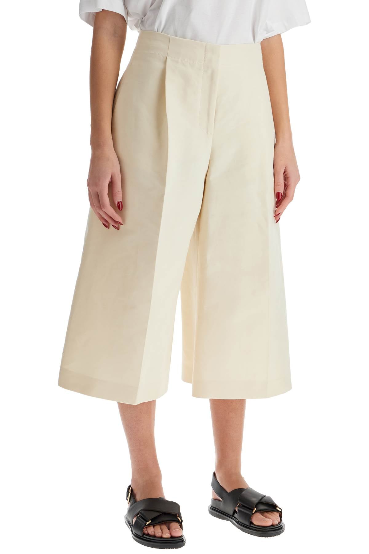 cropped cotton pants in pure cotton