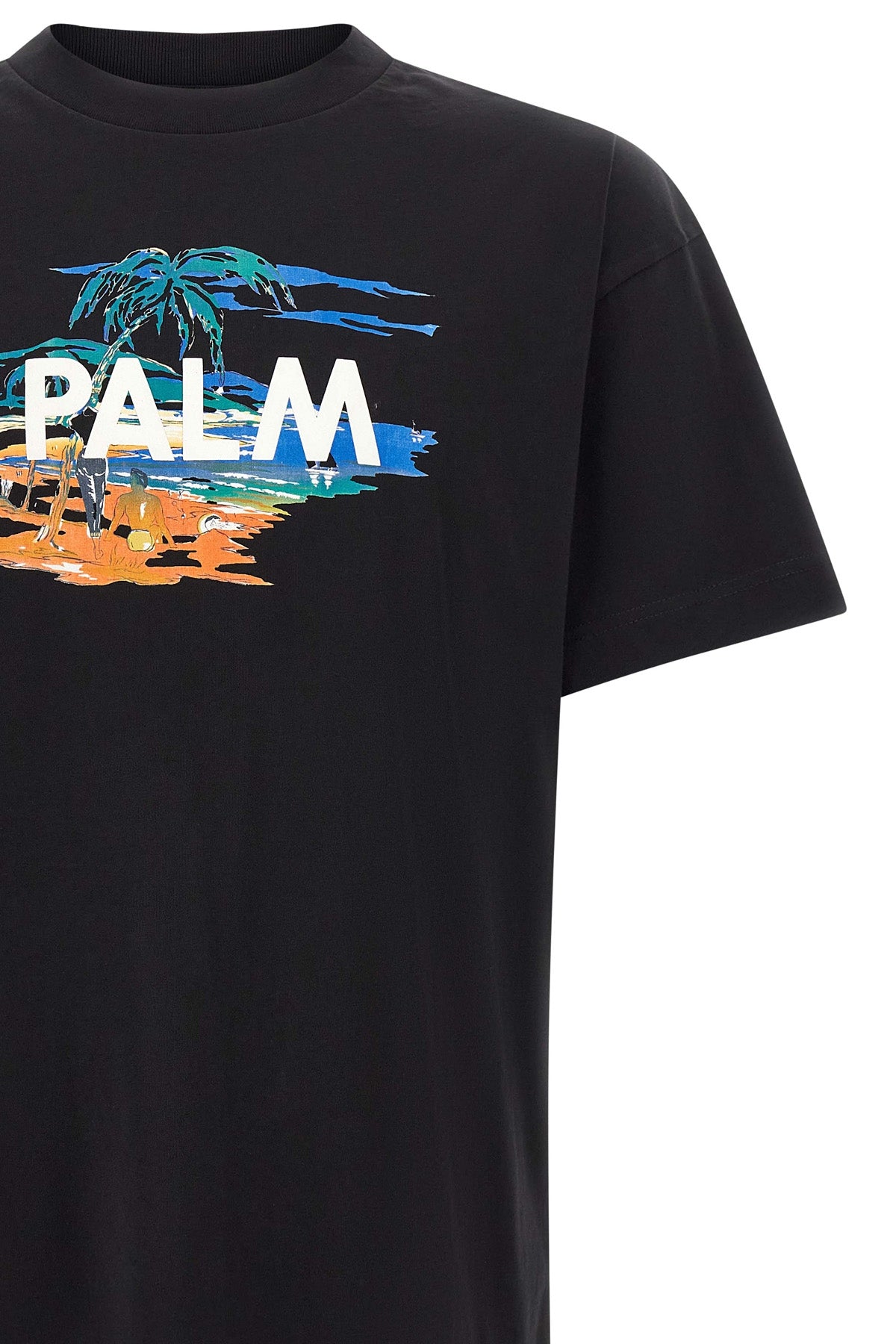 the palm angels pure cotton jersey t-shirt features a relaxed silhouette